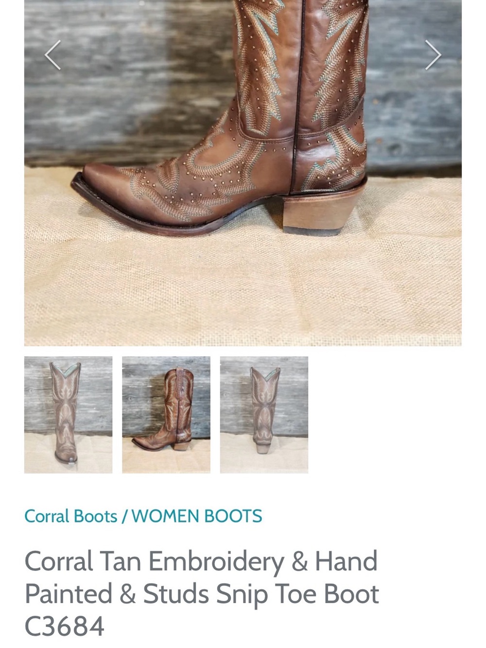 Corral Brown Leather Embroidered Studded Western Boots